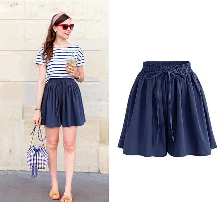 Summer Women Shorts High Waist Loose Chiffon Shorts Female Slacks Female Shorts