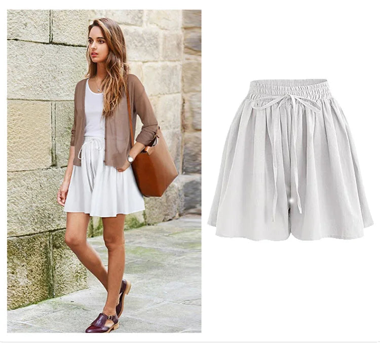 Summer Women Shorts High Waist Loose Chiffon Shorts Female Slacks Female Shorts