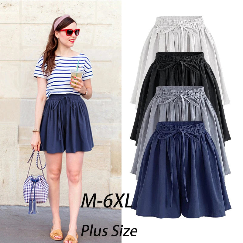 Summer Women Shorts High Waist Loose Chiffon Shorts Female Slacks Female Shorts