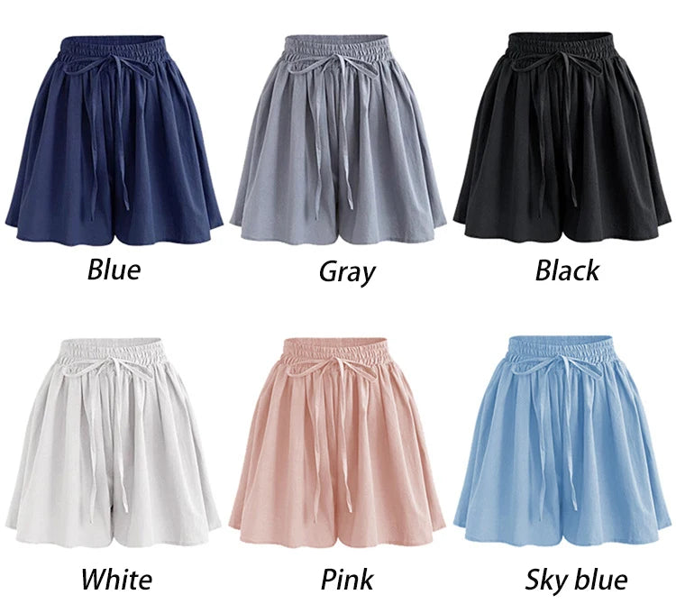 Summer Women Shorts High Waist Loose Chiffon Shorts Female Slacks Female Shorts