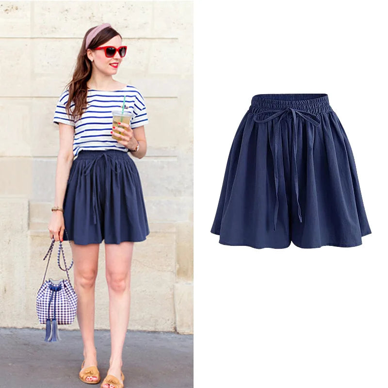 Summer Women Shorts High Waist Loose Chiffon Shorts Female Slacks Female Shorts