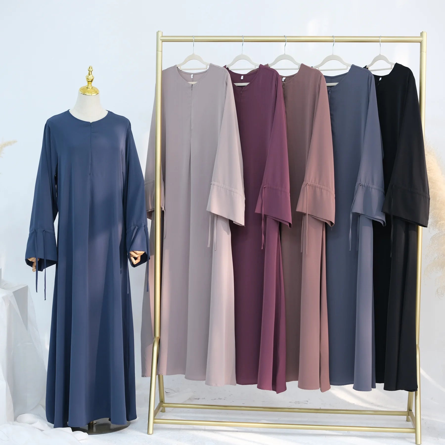 Ramadan Arabic Muslim Women Modest Dress Elegant Dubai Plain Abaya Islamic Church Clothing Fashion Loose Turkey Solid Robe