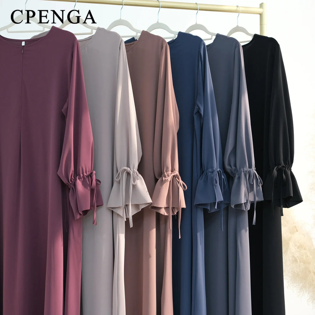 Ramadan Arabic Muslim Women Modest Dress Elegant Dubai Plain Abaya Islamic Church Clothing Fashion Loose Turkey Solid Robe