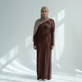 Muslim Women Middle East Turkey Dubai Solid Color Modal Cotton Dress Abaya Robe Loose Fashion Elegant