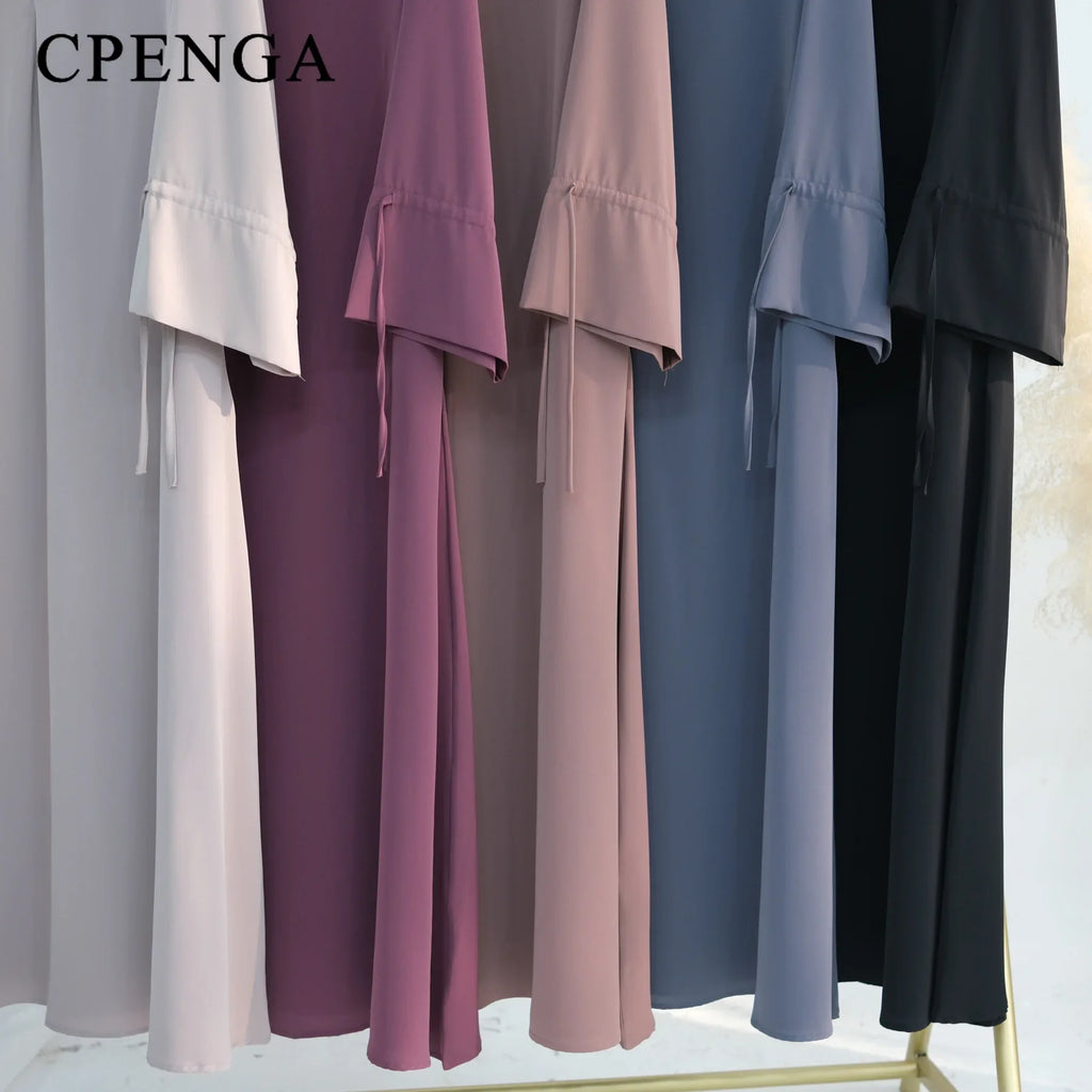 Ramadan Arabic Muslim Women Modest Dress Elegant Dubai Plain Abaya Islamic Church Clothing Fashion Loose Turkey Solid Robe