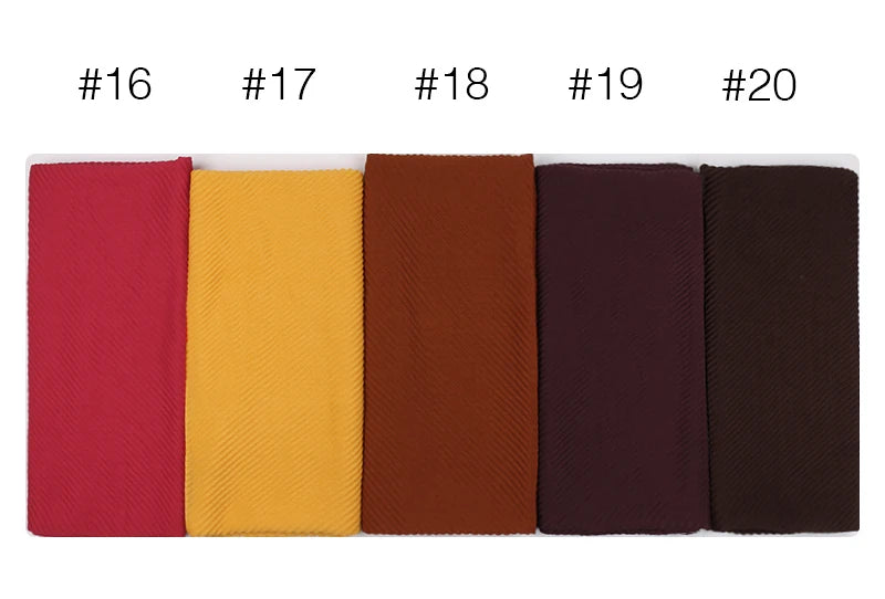 Women Pleated Hijab Headscarves For Women Chiffon Hijab Headband Scarf For Muslim Women Veil Hijab Georgette Crinkle Hijab Islam
