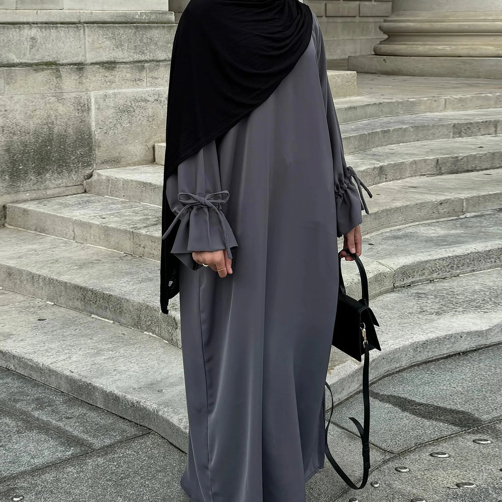 Ramadan Arabic Muslim Women Modest Dress Elegant Dubai Plain Abaya Islamic Church Clothing Fashion Loose Turkey Solid Robe
