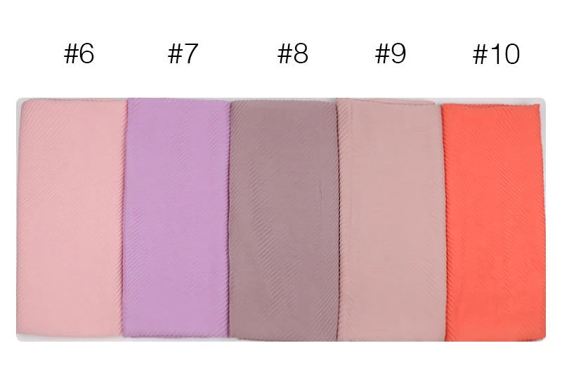 Women Pleated Hijab Headscarves For Women Chiffon Hijab Headband Scarf For Muslim Women Veil Hijab Georgette Crinkle Hijab Islam
