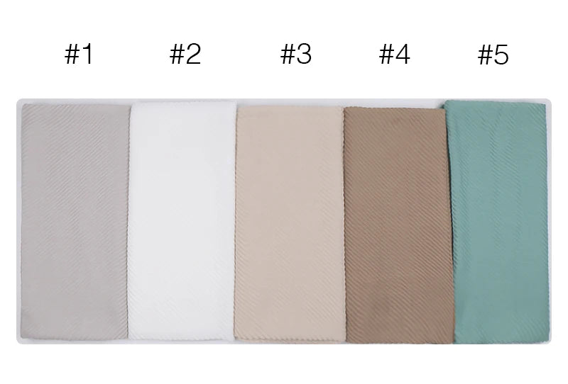 Women Pleated Hijab Headscarves For Women Chiffon Hijab Headband Scarf For Muslim Women Veil Hijab Georgette Crinkle Hijab Islam